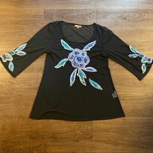 Obstinee by IKE Size 6 Sheer Top.